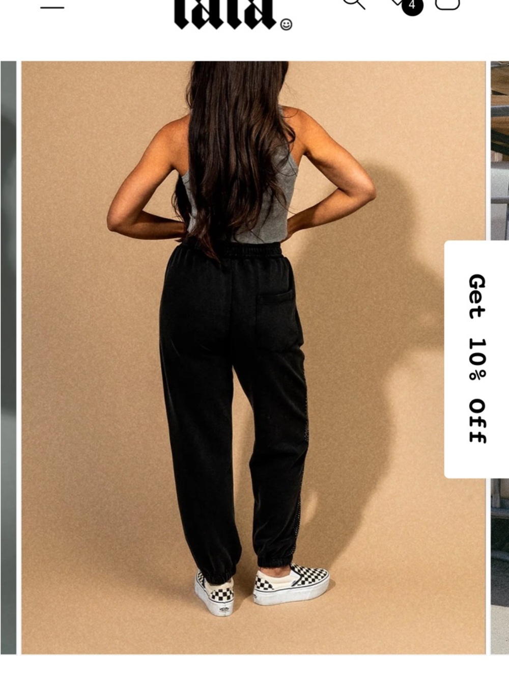 Dressed in LALA Queen of Grunge French Terry Joggers - Picture 6 of 6